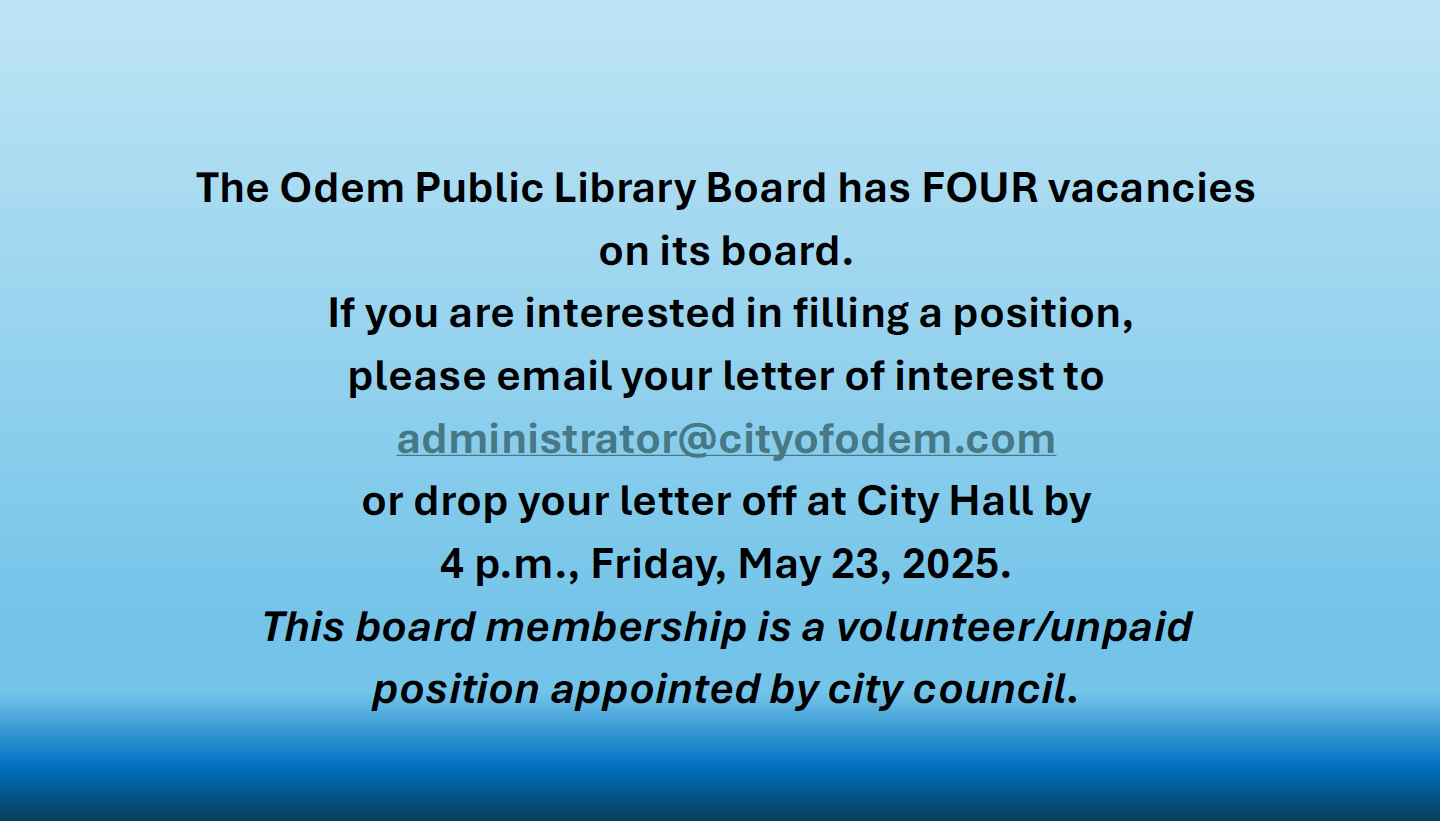 Odem Library Board Vacancies